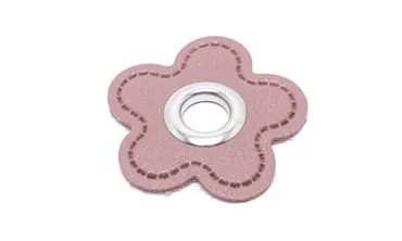 Öse Patch 8 mm Silber - Blume Altrosa