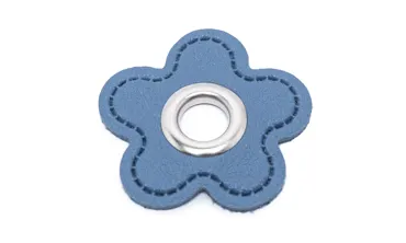 Öse Patch 8 mm Silber - Blume Blau