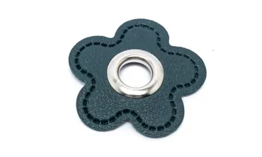 Öse Patch 8 mm Silber - Blume Petrol