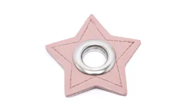 Öse Patch 8 mm Silber - Stern Hellrosa