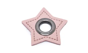 Öse Patch 8 mm Altsilber - Stern Hellrosa