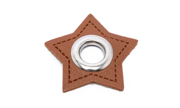 Öse Patch 8 mm Silber - Stern Braun