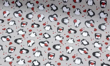 Baumwolle Acrylbeschichtet - Lustige Pinguine Sand