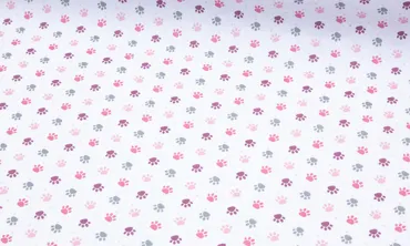 Baumwolle Acrylbeschichtet - Kleine Pfoten Rosa