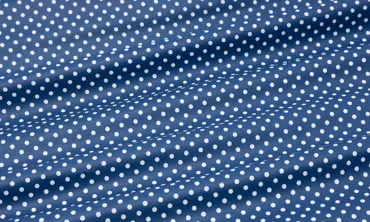 Baumwolle beschichtet - Kleine Punkte Kobalt Weiss