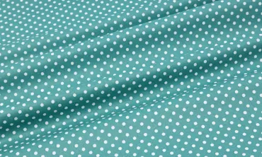 Baumwolle beschichtet - Kleine Punkte Dunsttürkis Weiss