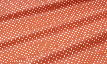 Baumwolle beschichtet - Kleine Punkte Orange Weiss