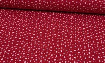 Double Gauze - kleine Blümchen Rot