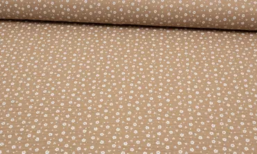 Double Gauze - kleine Blümchen Beige