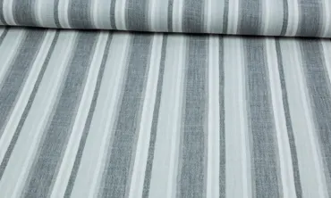 Double Gauze - Grosse Streifen Grau