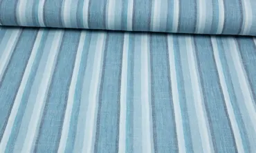 Double Gauze - Grosse Streifen Blau