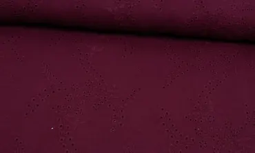 Double Gauze - Embroidery Bordeaux