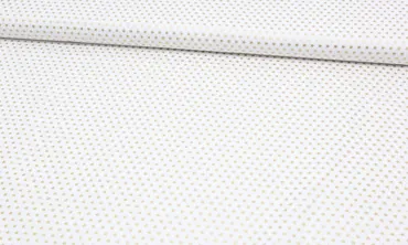 Baumwolle - Weiss kleine Sterne Gold