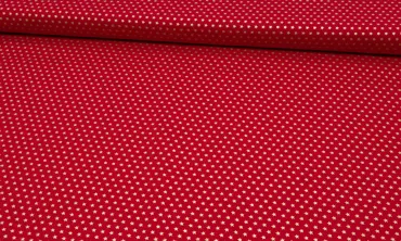 Baumwolle - Rot kleine Sterne Gold