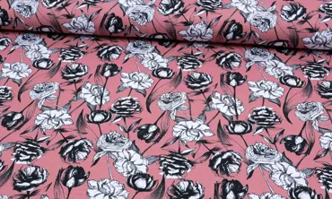 Jersey - Blütenzauber Altpink