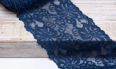 Spitze elastisch 15 cm - Dunkelblau