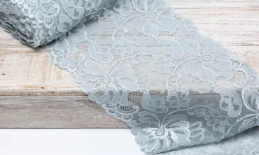 Spitze elastisch 15 cm - Silbergrau