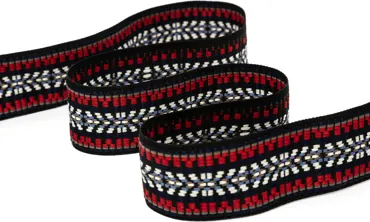 Gewobenes Band 50 mm - Fantasy Arch Schwarz Rot