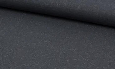 Bündchen Glitzer - Dunkelgrau Silber