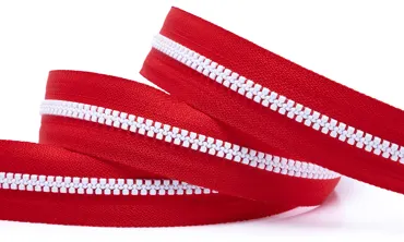 Reissverschluss BI-Color Rot Weiss