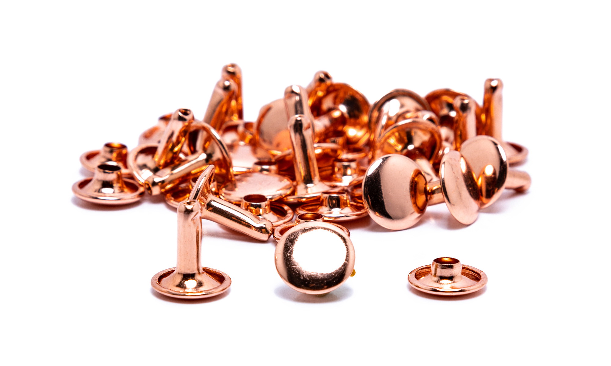 200 Stück Hohlnieten 10mm Stiftlänge, silber, Doppelholnieten, Nieten