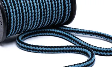 Baumwollkordel 8 mm - Jeans Schwarz