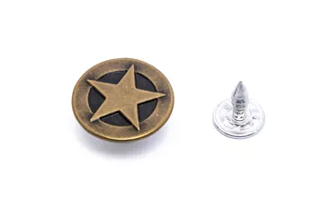 Jeansknopf - Altmessing Stern