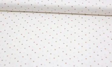 Baumwolle - Christmas in the City Sterne Ecru