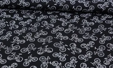 Baumwolle - Fahrräder Schwarz