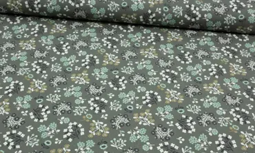 Baumwolle Cosmo - Tiny Blossom Khaki