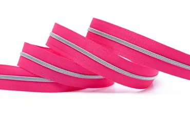 Reissverschluss 4 mm Metallic - Pink Silber