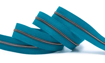 Reissverschluss 4 mm Metallic - Seablue Altsilber