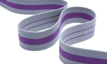 Gurtband 40 mm PV - Blockstreifen Hellgrau Lila