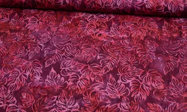 Baumwolle Anthology - Packed Leaves Red Violett