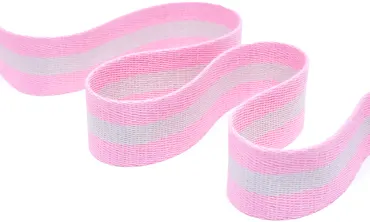 Gurtband 40 mm BP - Streifen Rosa Natur