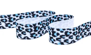 Ripsband 25 mm - Leo Eisblau