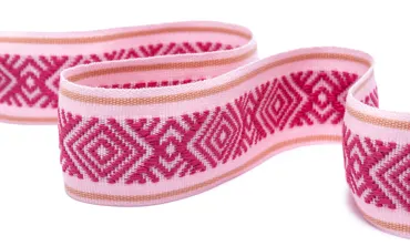 Gewobenes Band 60 mm - Tribal Rosa