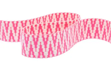Gewobenes Band 40 mm - Aztec Ecru Neonpink