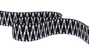 Gewobenes Band 40 mm - Aztec Ecru Schwarz Sage Helllila