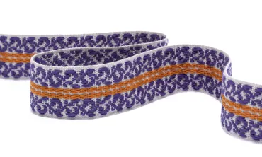 Gewobenes Band 40 mm - Fantasie Lila Orange