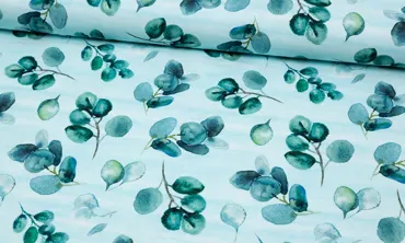 Baumwollstretch - Eucalyptus Mint Petrol