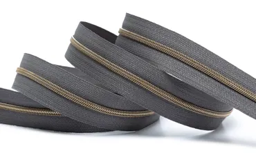 Reissverschluss 4 mm Metallic - Grau Altmessing
