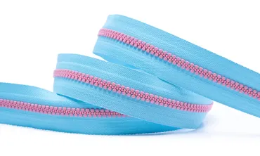 Reissverschluss BI-Color Hellblau Rosa