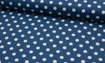 Baumwolle Punkte - Dunkelblau Natur