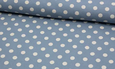 Baumwolle Punkte - Hellblau Natur