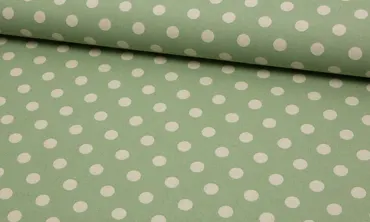 Baumwolle Punkte - Hellgrün Natur