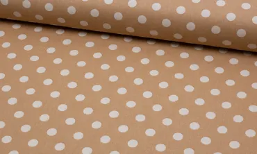 Baumwolle Punkte - Ocker Natur