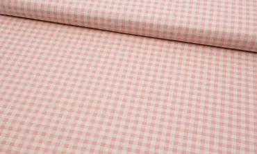 Baumwolle Karo - Natur Rosa