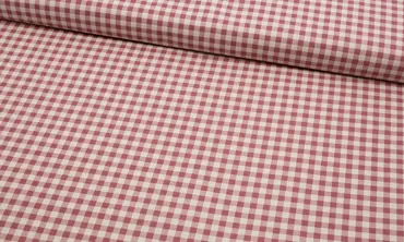 Baumwolle Karo - Natur Beere