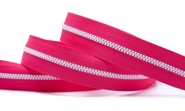 Reissverschluss BI-Color 4 mm - Pink Weiss